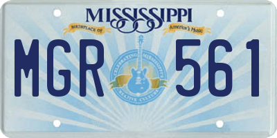 MS license plate MGR561