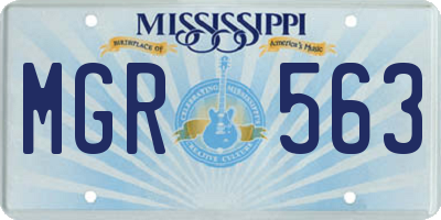 MS license plate MGR563