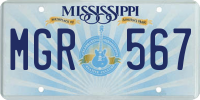 MS license plate MGR567