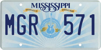 MS license plate MGR571
