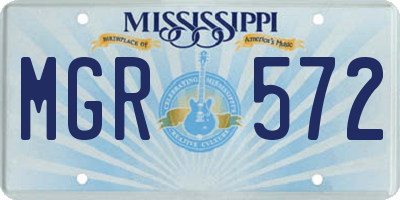 MS license plate MGR572