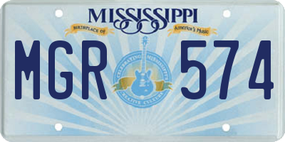 MS license plate MGR574
