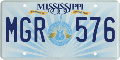 MS license plate MGR576