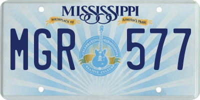 MS license plate MGR577