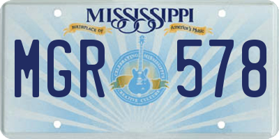 MS license plate MGR578