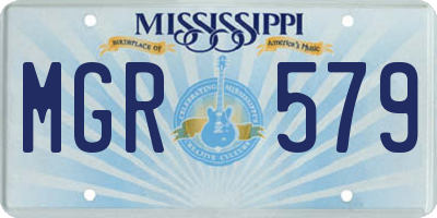 MS license plate MGR579