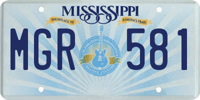 MS license plate MGR581