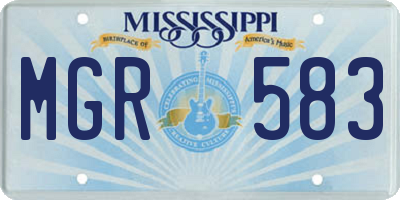 MS license plate MGR583