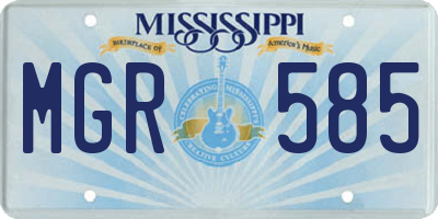 MS license plate MGR585