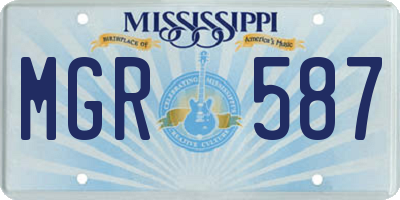 MS license plate MGR587