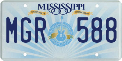MS license plate MGR588