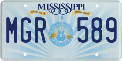 MS license plate MGR589