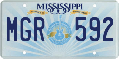 MS license plate MGR592