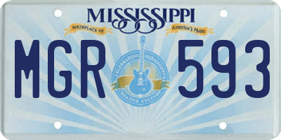 MS license plate MGR593