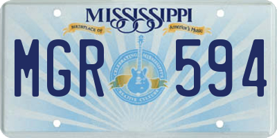 MS license plate MGR594