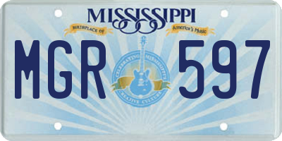 MS license plate MGR597