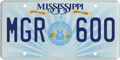 MS license plate MGR600