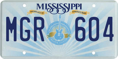MS license plate MGR604