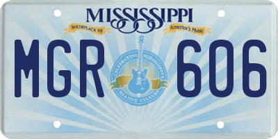 MS license plate MGR606