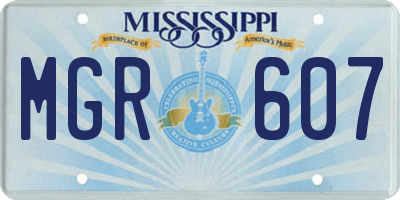 MS license plate MGR607