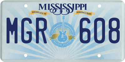 MS license plate MGR608