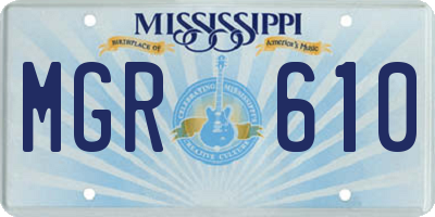 MS license plate MGR610