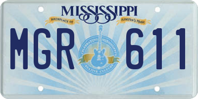 MS license plate MGR611