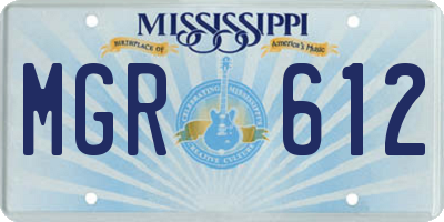 MS license plate MGR612