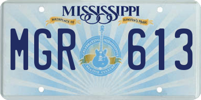 MS license plate MGR613