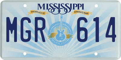 MS license plate MGR614