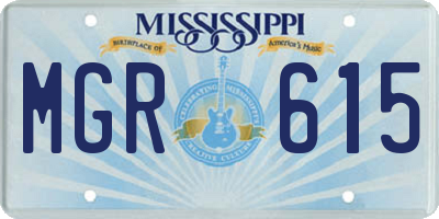 MS license plate MGR615