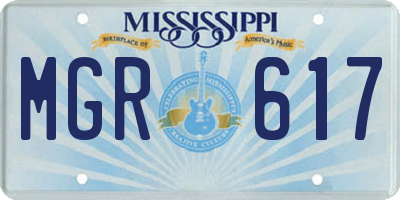 MS license plate MGR617
