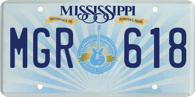 MS license plate MGR618