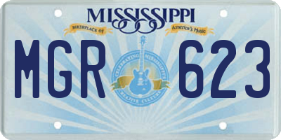 MS license plate MGR623