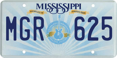 MS license plate MGR625