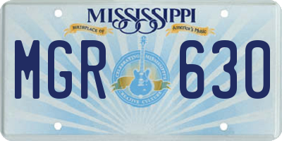 MS license plate MGR630