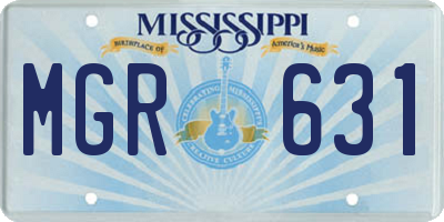 MS license plate MGR631
