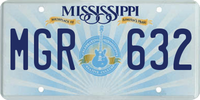 MS license plate MGR632