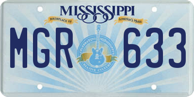 MS license plate MGR633
