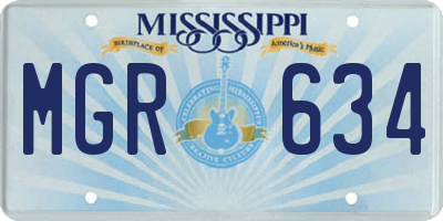 MS license plate MGR634
