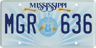 MS license plate MGR636