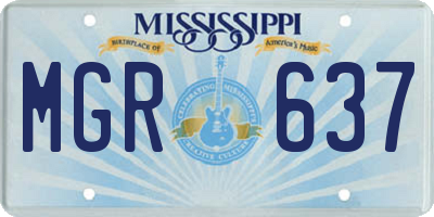 MS license plate MGR637
