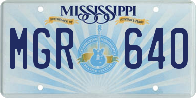 MS license plate MGR640