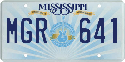 MS license plate MGR641