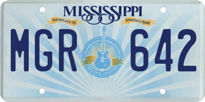 MS license plate MGR642