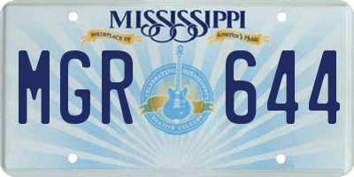 MS license plate MGR644