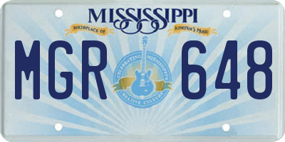 MS license plate MGR648