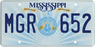 MS license plate MGR652
