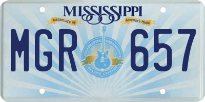 MS license plate MGR657