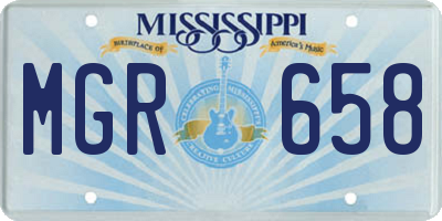 MS license plate MGR658